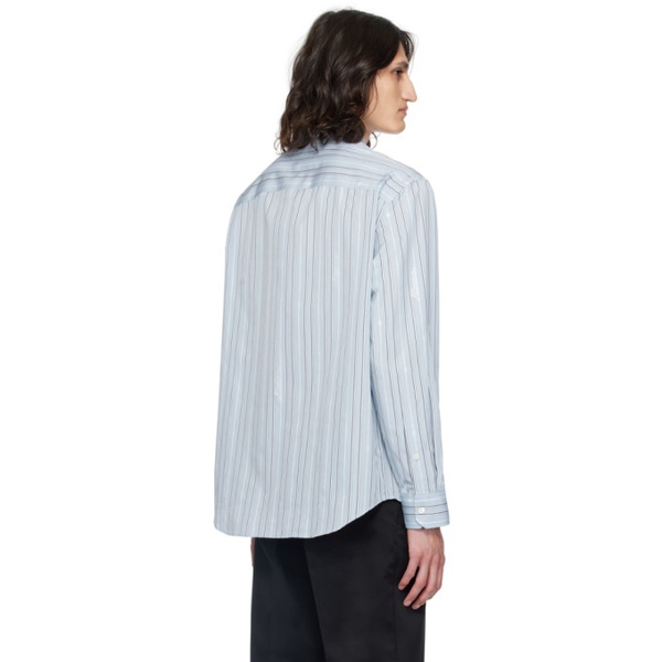 베르사체 베르사체 Versace Blue Nautical Stripe Shirt 241404M192011