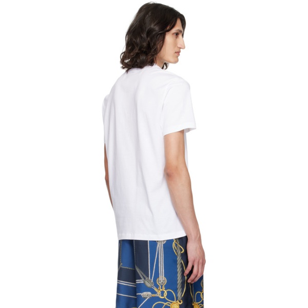 베르사체 베르사체 Versace White Embroidered T-Shirt 241404M213022