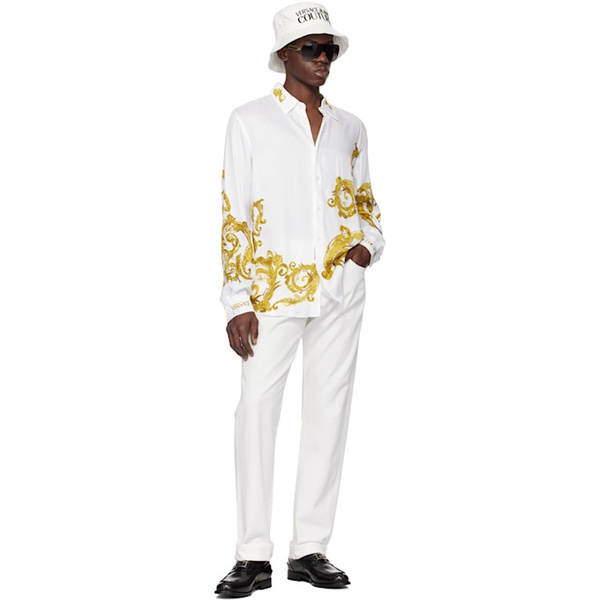 베르사체 베르사체 진 꾸뛰르 베르사체 Versace Jeans Couture White Watercolor Couture Shirt 241202M192017