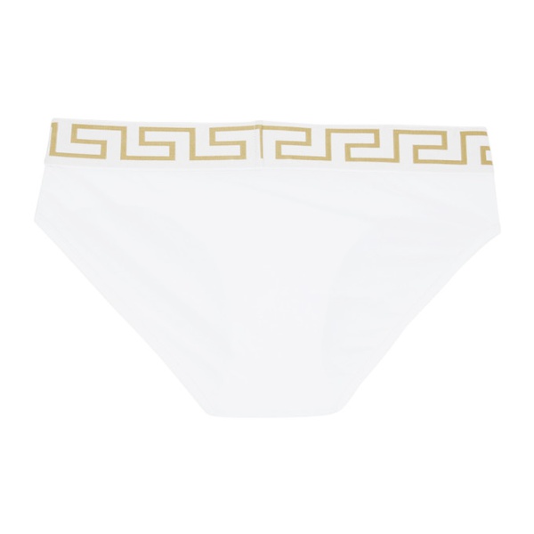 베르사체 베르사체 언더웨어 베르사체 Versace Underwear White Greca Border Briefs 231653M217027