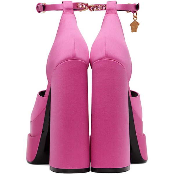 베르사체 베르사체 Versace Pink Medusa Aevitas Platform Heeled Sandals 231404F125010