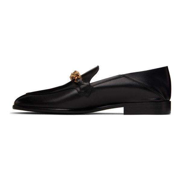 베르사체 베르사체 Versace Black Leather Loafers 222404M231004