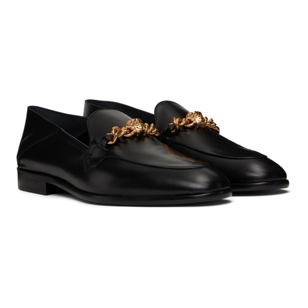 베르사체 베르사체 Versace Black Leather Loafers 222404M231004