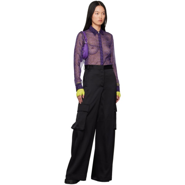 베르사체 베르사체 Versace Black Cargo Pocket Trousers 231404F087007
