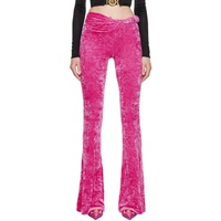 베르사체 Versace Pink Rolled Flared Lounge Pants 231404F086001