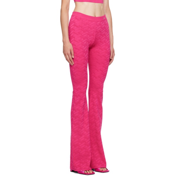 베르사체 베르사체 Versace Pink Jacquard Trousers 232404F087003