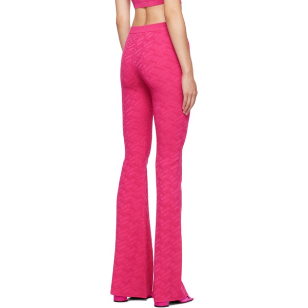 베르사체 베르사체 Versace Pink Jacquard Trousers 232404F087003