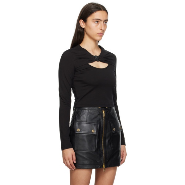베르사체 베르사체 진 꾸뛰르 베르사체 Versace Jeans Couture Black V-Emblem Long Sleeve T-Shirt 232202F110012