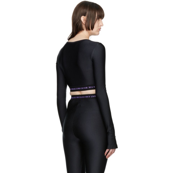 베르사체 베르사체 진 꾸뛰르 베르사체 Versace Jeans Couture Black Cropped T-Shirt 222202F110022