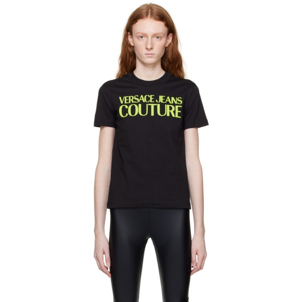 베르사체 베르사체 진 꾸뛰르 베르사체 Versace Jeans Couture Black Crewneck T-Shirt 231202F110041