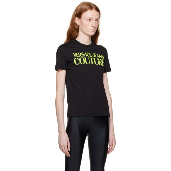 베르사체 베르사체 진 꾸뛰르 베르사체 Versace Jeans Couture Black Crewneck T-Shirt 231202F110041