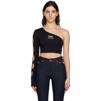 베르사체 진 꾸뛰르 베르사체 Versace Jeans Couture Black Cutout T-Shirt 231202F110004