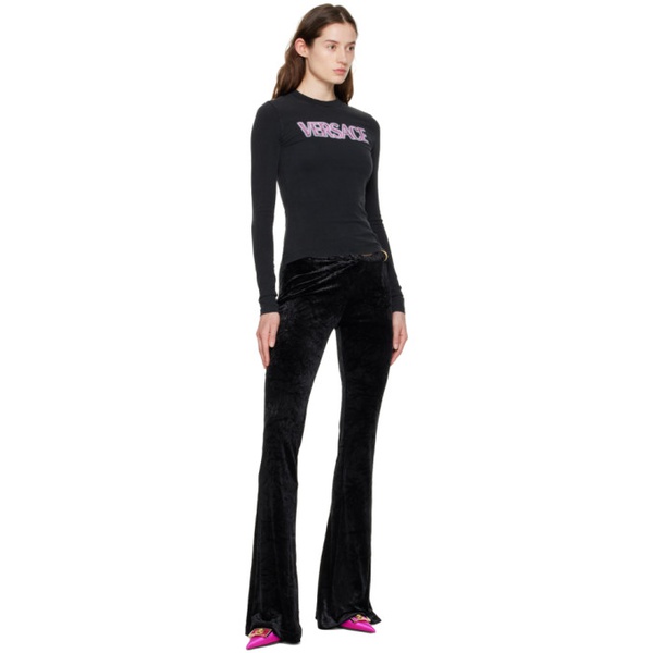 베르사체 베르사체 Versace Black Printed Long-Sleeve T-Shirt 231404F110020
