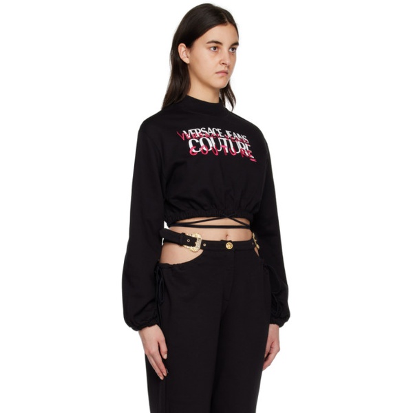 베르사체 베르사체 진 꾸뛰르 베르사체 Versace Jeans Couture Black Embroidered Sweatshirt 231202F098000