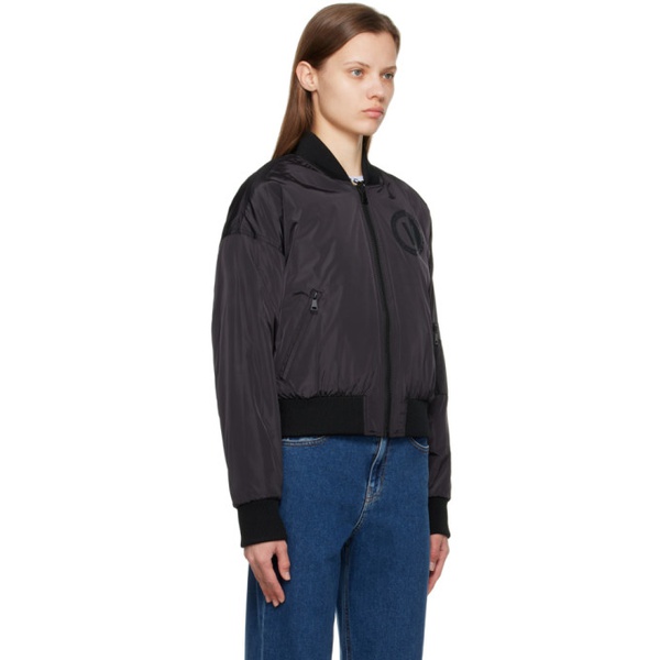 베르사체 베르사체 진 꾸뛰르 베르사체 Versace Jeans Couture Black Reversible Graphic Bomber Jacket 231202F058000