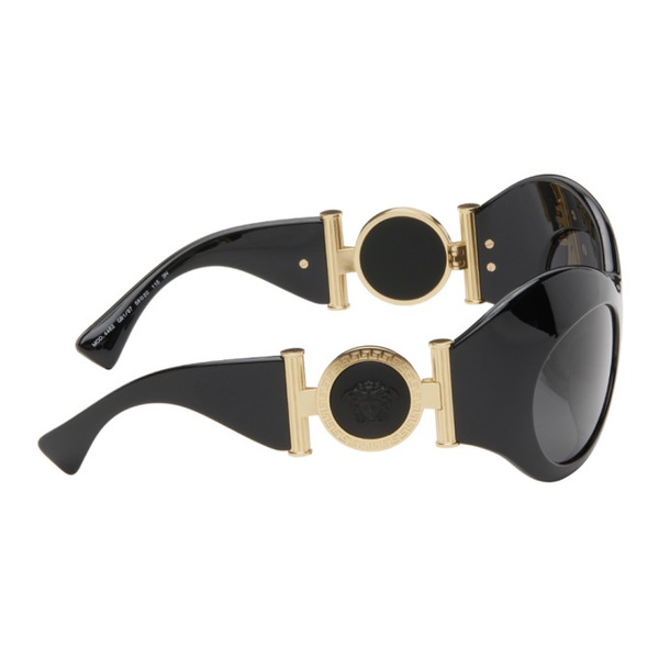 베르사체 베르사체 Versace Black Oval Shield Sunglasses 241404F005063