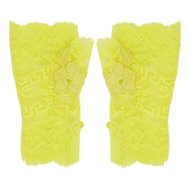 베르사체 Versace Yellow Embroidered Gloves 231404F012008