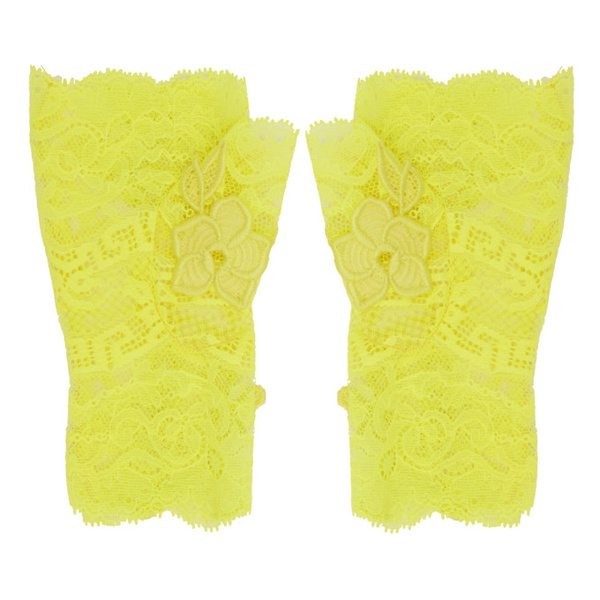 베르사체 베르사체 Versace Yellow Embroidered Gloves 231404F012008