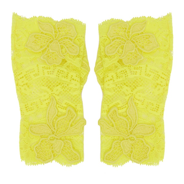 베르사체 베르사체 Versace Yellow Embroidered Gloves 231404F012008