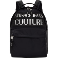 베르사체 진 꾸뛰르 베르사체 Versace Jeans Couture Black & Silver Logo Backpack 222202M166005