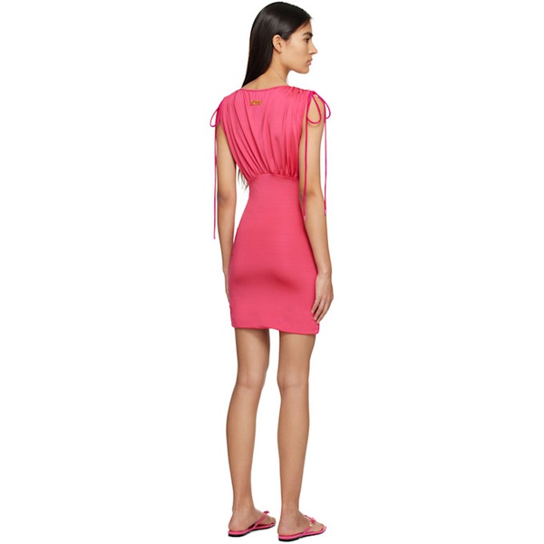 베르사체 베르사체 진 꾸뛰르 베르사체 Versace Jeans Couture Pink Ruched Minidress 231202F052004