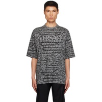 베르사체 Versace Gray & Black Coccodrillo T-Shirt 232404M213020