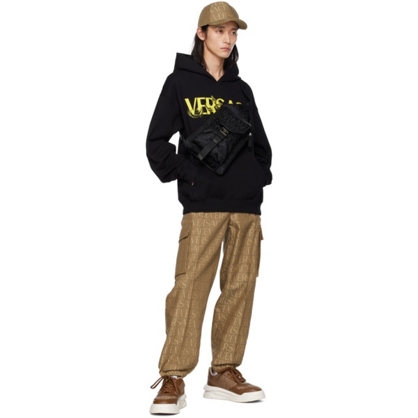 베르사체 베르사체 Versace Black Printed Hoodie 232404M202002