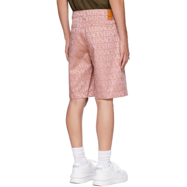 베르사체 베르사체 Versace Pink Allover Shorts 232404M193008