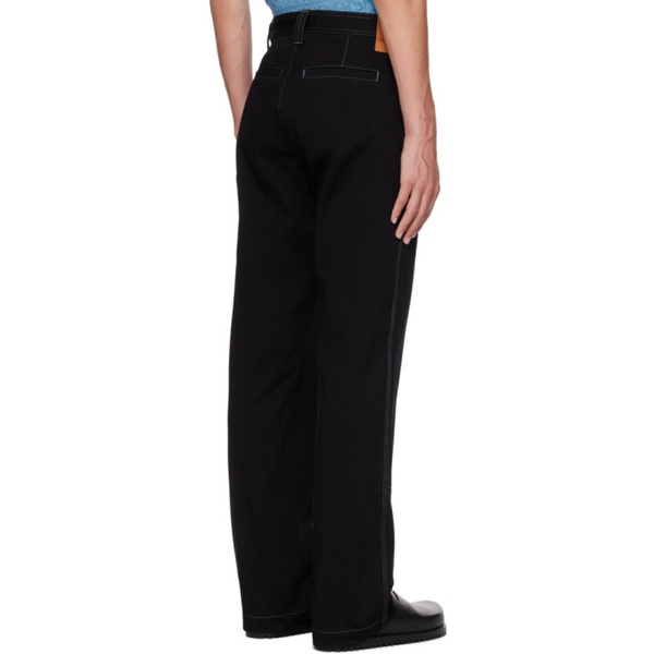 베르사체 베르사체 Versace Black Wide-Leg Trousers 232404M191000