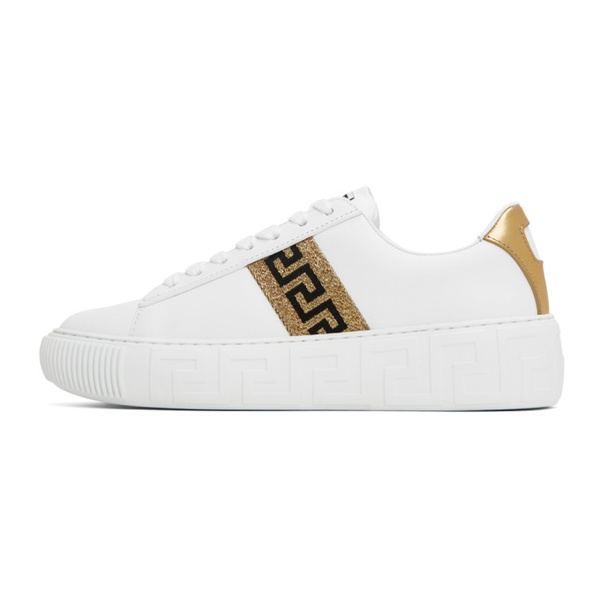 베르사체 베르사체 Versace White Greca Sneakers 232404F128003