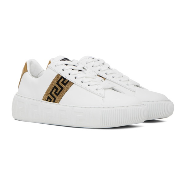 베르사체 베르사체 Versace White Greca Sneakers 232404F128003