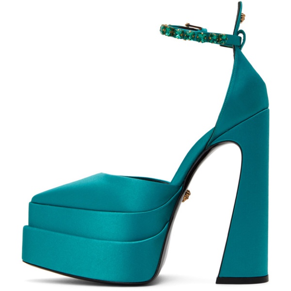 베르사체 베르사체 Versace Blue Aevitas Pointy Platform Heels 222404F122067
