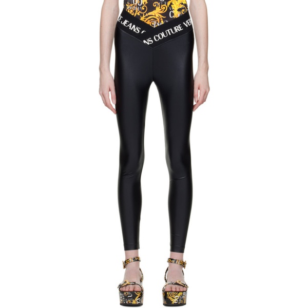 베르사체 베르사체 진 꾸뛰르 베르사체 Versace Jeans Couture Black Asymmetric Leggings 231202F085006