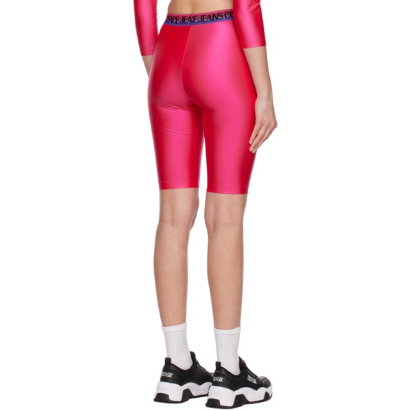 베르사체 베르사체 진 꾸뛰르 베르사체 Versace Jeans Couture Pink Shiny Bike Shorts 231202F088006