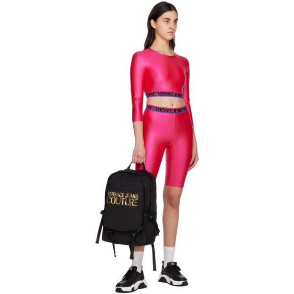 베르사체 베르사체 진 꾸뛰르 베르사체 Versace Jeans Couture Pink Shiny Bike Shorts 231202F088006