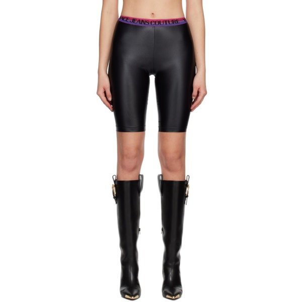 베르사체 베르사체 진 꾸뛰르 베르사체 Versace Jeans Couture Black Shiny Bike Shorts 231202F088007