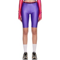 베르사체 진 꾸뛰르 베르사체 Versace Jeans Couture Purple Shiny Bike Shorts 231202F088005