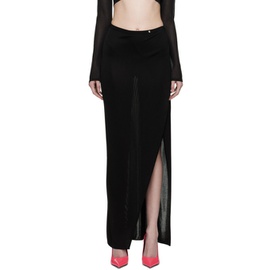 베르사체 Versace Black Vented Maxi Skirt 231404F093000