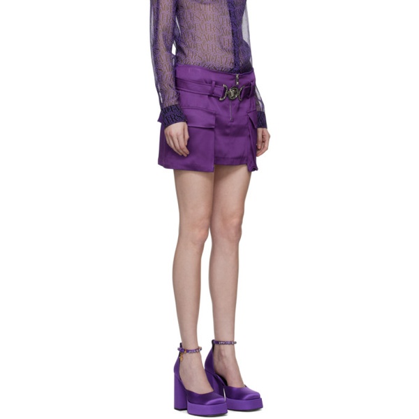 베르사체 베르사체 Versace Purple Medusa 95 Miniskirt 231404F090010
