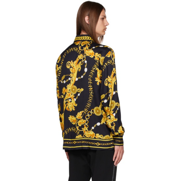 베르사체 베르사체 진 꾸뛰르 베르사체 Versace Jeans Couture Black & Yellow Chain Couture Shirt 232202M192019