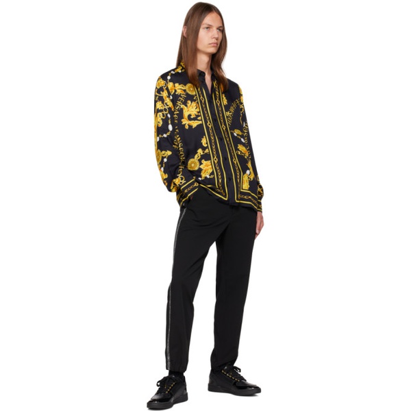 베르사체 베르사체 진 꾸뛰르 베르사체 Versace Jeans Couture Black & Yellow Chain Couture Shirt 232202M192019