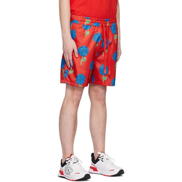 베르사체 베르사체 진 꾸뛰르 베르사체 Versace Jeans Couture Red Printed Shorts 231202M193005