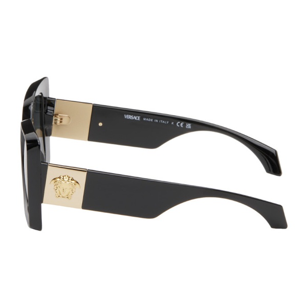 베르사체 베르사체 Versace Black Medusa Plaque Irregular Sunglasses 242404F005028