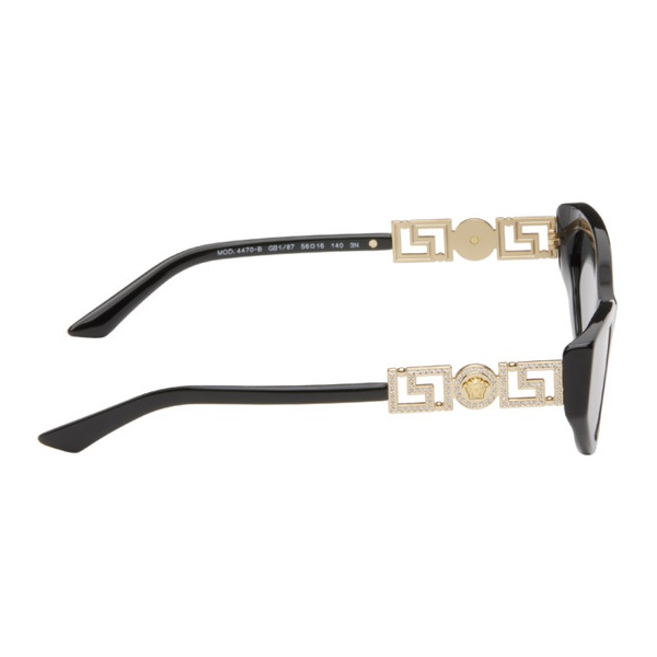 베르사체 베르사체 Versace Black Greca Strass Cat-Eye Sunglasses 242404F005031