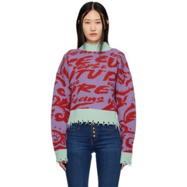 베르사체 진 꾸뛰르 베르사체 Versace Jeans Couture Multicolor Graphic Sweater 222202F096005
