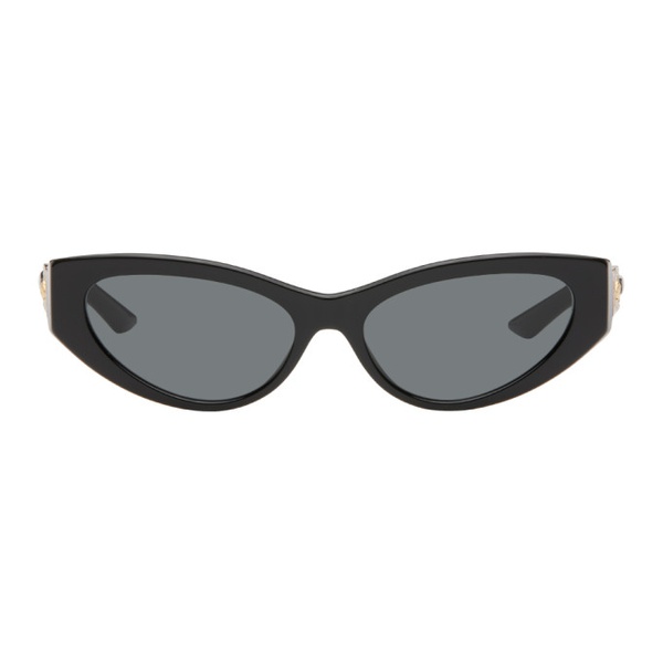 베르사체 베르사체 Versace Black Greca Strass Cat-Eye Sunglasses 242404M134039