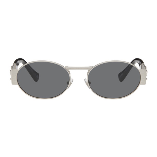 베르사체 베르사체 Versace Silver Medusa Deco Oval Sunglasses 242404M134013