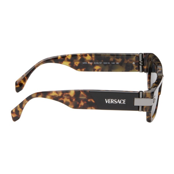 베르사체 베르사체 Versace Black & Brown Rectangular Sunglasses 242404M134000