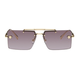 베르사체 Versace Gold Medusa Glam Sunglasses 242404M134023
