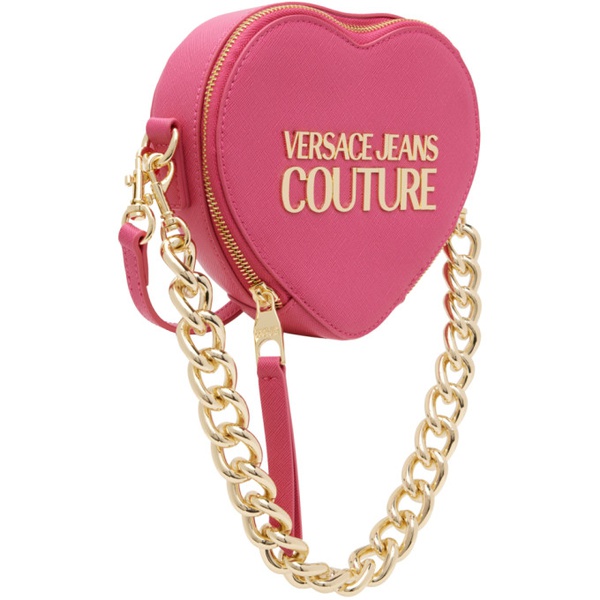 베르사체 베르사체 진 꾸뛰르 베르사체 Versace Jeans Couture Pink Heart Lock Crossbody Bag 231202F048031